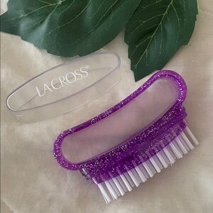 NWOT: Lacross Purple Glitter Cleaning Brush With Handle & Cover • Brand New